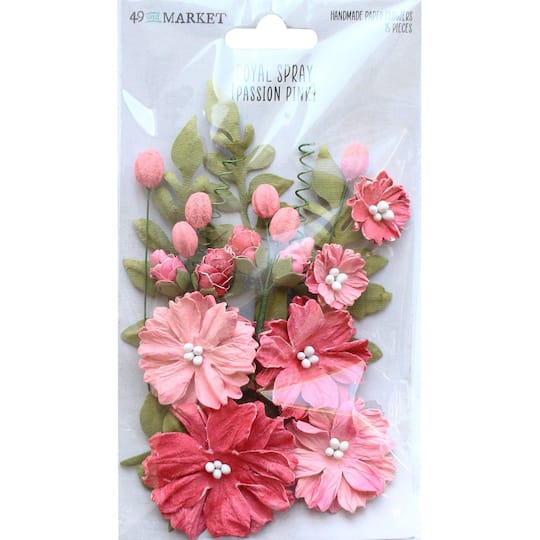 49 And Market Royal Spray Passion Pink Paper Flowers